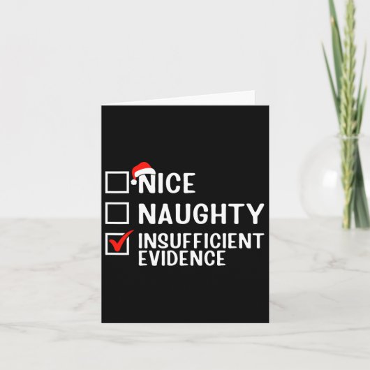 Carte Nice Naughty Insuffisant Preuve Avocat Christma (Devant)
