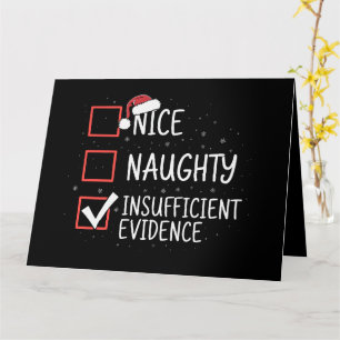 Carte Nice Naughty Insuffisant Preuve Noël Drôle