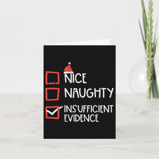 Carte Nice Naughty Insuffisant Preuve Noël Fun X (Devant)
