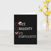 Carte Nice Naughty It's Complicated Christmas List Santa (Fleur jaune)