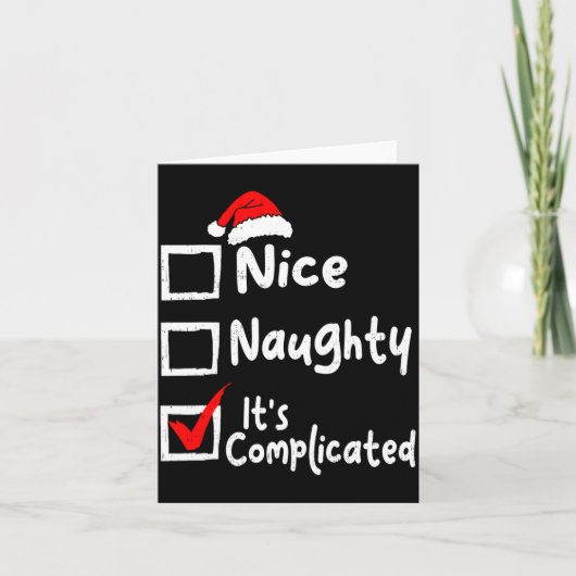 Carte Nice Naughty It's Complicated Funny Christmas List (Devant)