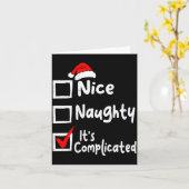 Carte Nice Naughty It's Complicated Funny Christmas List (Fleur jaune)
