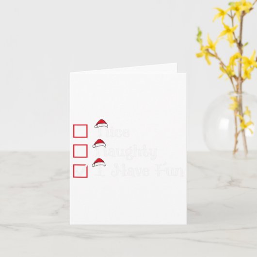 Carte Nice Naughty J'Ai Fun Noël (Fleur jaune)