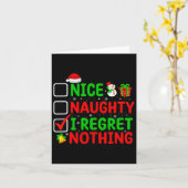 Carte Nice Naughty Je Regrette Rien Drôle Noël Famille M (Fleur jaune)