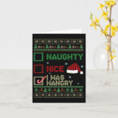 Carte Nice Naughty J'Étais Haingry Ugly Sweater Noël L (Fleur jaune)