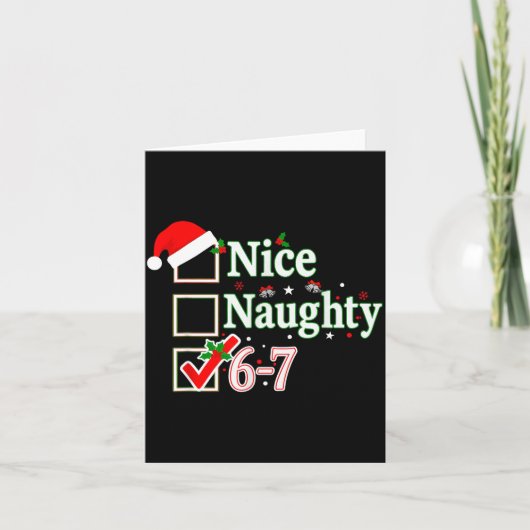 Carte Nice Naughty List 6-7 Christmas Fun Santa 67 Six S (Devant)