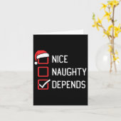 Carte Nice Naughty Liste Dépend Noël (Fleur jaune)