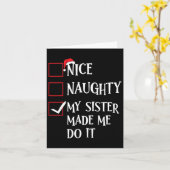 Carte Nice Naughty Ma Soeur M'A Fait Le Faire Noël San (Fleur jaune)