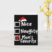 Carte Nice Naughty Mom's Favorite Funny Christmas List F (Fleur jaune)