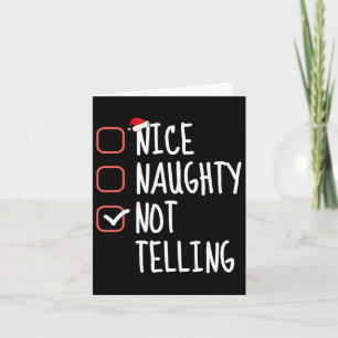 Carte Nice Naughty Ne Pas Dire Drôle Liste de Noël Sant