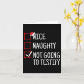 Carte Nice Naughty Ne Va Pas Tester Funny Noël (Fleur jaune)