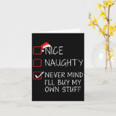 Carte Nice Naughty Never Mind Acheter Propre Stuff Noël (Fleur jaune)