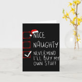 Carte Nice Naughty Never Mind I'll Buy My Own Stuff Chri (Fleur jaune)