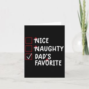 Carte Nice Naughty Papa's Favorite mignon Noël
