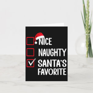 Carte Nice Naughty Père Noël Favori Liste de Noël Père N