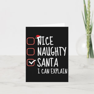 Carte Nice Naughty Père Noël Je Peux Expliquer La Liste