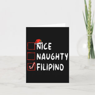 Carte Nice Naughty Philippines Noël Philippines Noël