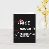 Carte Nice Naughty Presidential Pardon Christmas List Sa (Fleur jaune)