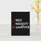 Carte Nice Naughty Quoi que mignon Noël (Fleur jaune)