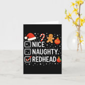 Carte Nice Naughty Redhead Funny Christmas Quote  (Fleur jaune)