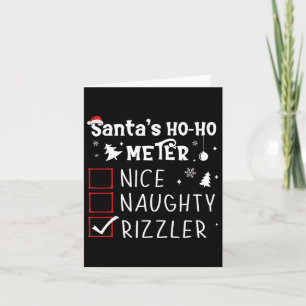 Carte Nice Naughty Rizzler Liste de Noël Xmas Rizz Sant