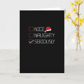 Carte Nice Naughty Seriously Christmas Modern Style (Fleur jaune)