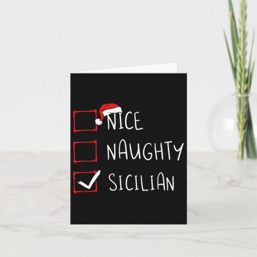 Carte Nice Naughty Sicile Noël Héritage Sicile Ro (Devant)