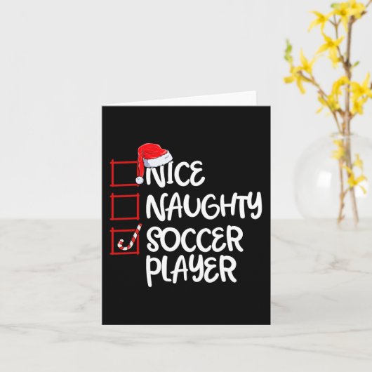 Carte Nice Naughty Soccer Joueur Fun Soccer Noël Li (Fleur jaune)