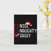 Carte Nice Naughty Sy Christmas List (Fleur jaune)