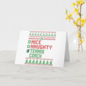 Carte Nice Naughty Tennis Coach Christmas Matching Gift (Fleur jaune)