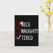 Carte Nice Naughty Tired Funny Noël (Fleur jaune)