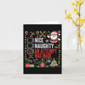 Carte Nice Naughty Une Tentative A Été Faite Drôle Noël  (Fleur jaune)