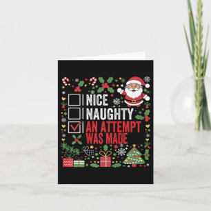 Carte Nice Naughty Une Tentative A Été Faite Drôle Noël