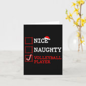 Carte Nice Naughty Volleyll Joueur Noël Père Noël Funny (Fleur jaune)