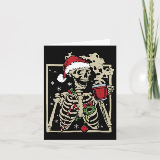 Carte Nice Skeleton Santa Hat Noël (Devant)