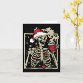 Carte Nice Skeleton Santa Hat Noël (Fleur jaune)