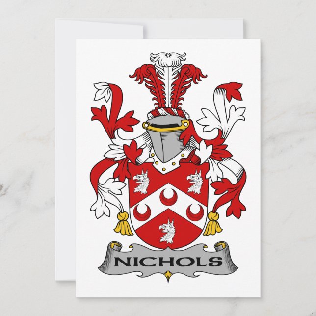 Carte Nichols Family Crest (Devant)