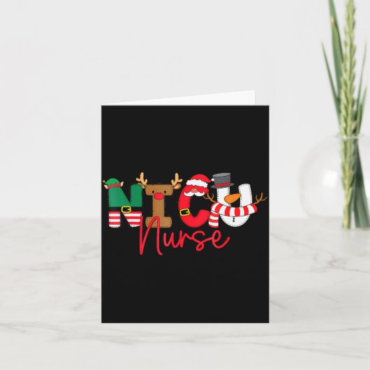 Carte Nicu Christmas Shirt Nicu Nurse Xmas Party Nicu Nu (Devant)