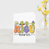 Carte Nicu Nurse Dinosaur Halloween Citrouille Neonatal (Fleur jaune)