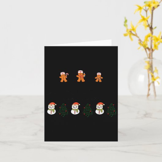 Carte Nicu Nurse Gingerbread Christmas Xmas Holiday Part (Fleur jaune)