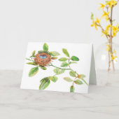 Carte Nid d'oiseau d'aquarelle (Fleur jaune)