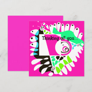 Carte Nid d'oiseau - Fuchsia White