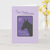 Carte Nièce 12e anniversaire avec cheval à la nuit sur P (Fleur jaune)