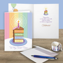 Nièce 13e anniversaire 4 tranches de gâteau strati