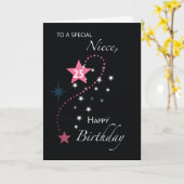 Carte Nièce 25e Anniversaire Star Inspirational Pink (Fleur jaune)