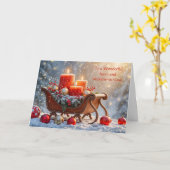 Carte Niece and Nephew in Law Husband Candles Christmas (Fleur jaune)