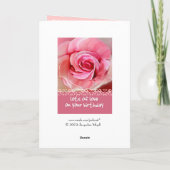 Carte NIECE Anniversaire avec Rose rose et dentelle (Dos)