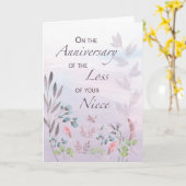 Carte Niece Anniversaire de la perte de l'aquarelle flor (Fleur jaune)