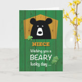 Carte Niece Bear et Shamrocks à la Saint-Patrick (Fleur jaune)