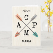 Carte Niece Camp Personnaliser le nom Flèches (Fleur jaune)